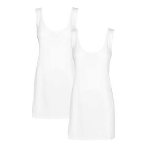 Keanu Womens/Ladies Cotton Blend Tank Top (Pack of 2) / White